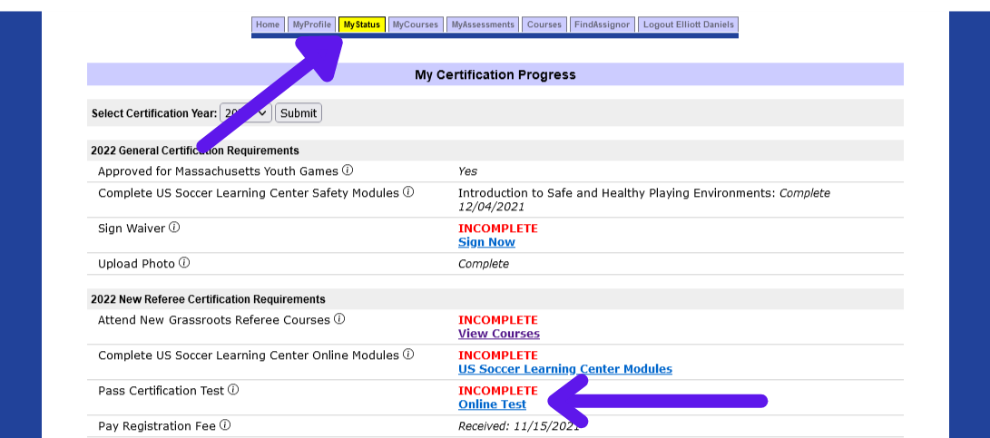 MyStatus Test